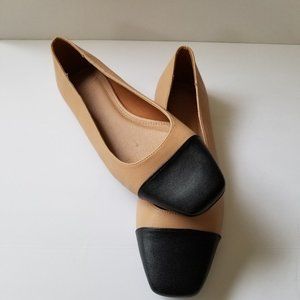 ASOS DESIGN Locket Square Toe Ballet Flats Size 10